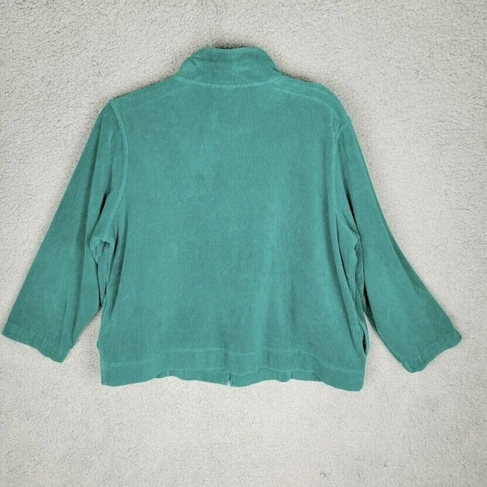 Koret Sport Women's Jacket PXL Green Corderoy with Rhinestones Side Pockets